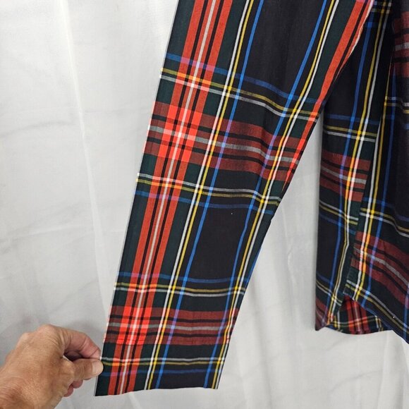 J. Crew Blue Red Plaid Preppy Blouse Hi-Low 10T - Picture 3 of 11